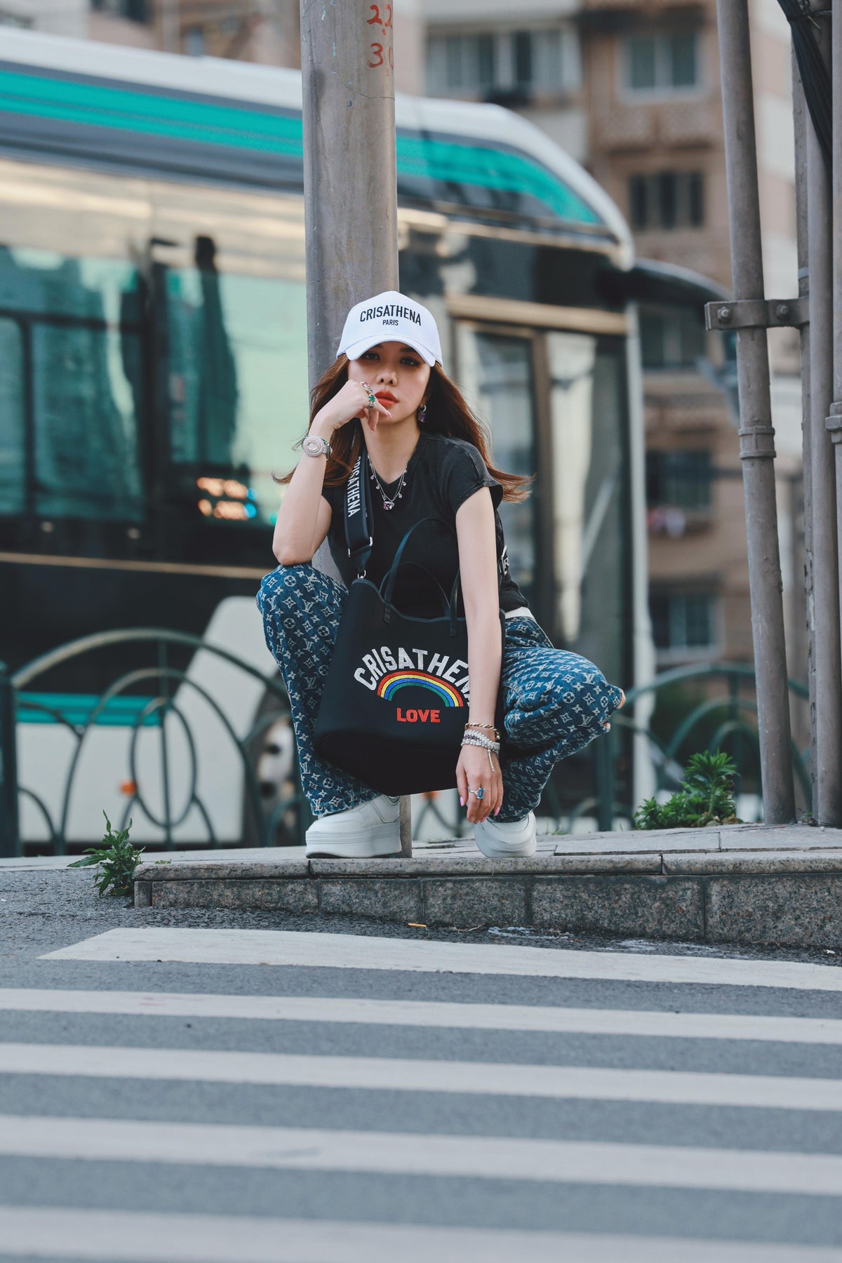 Crisathena Glam RainBow Love Small Tote Bag【SM171】