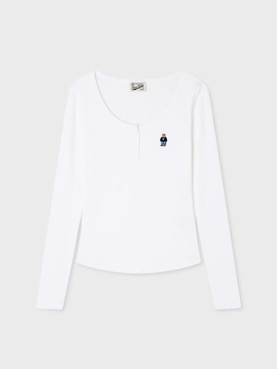 韓國 WhoAU Steve Ribbed Henryneck T-shirt【WA399】