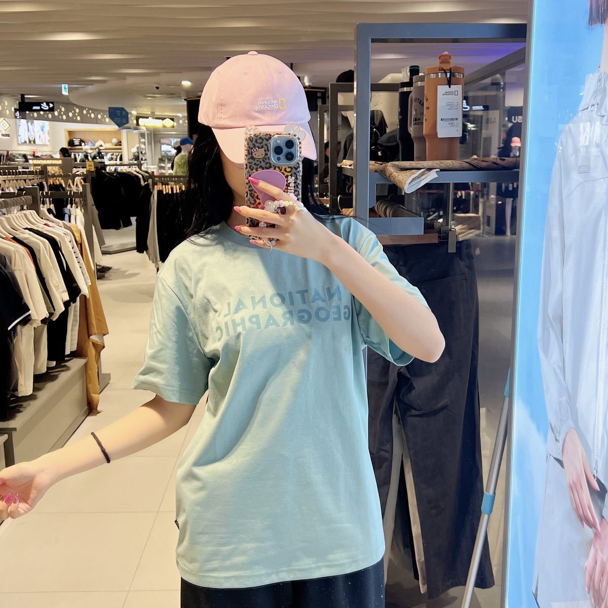 韓國 National Geographic Parrot Big Logo Graphic Basic Fit Short Sleeve T-shirt【NG971】