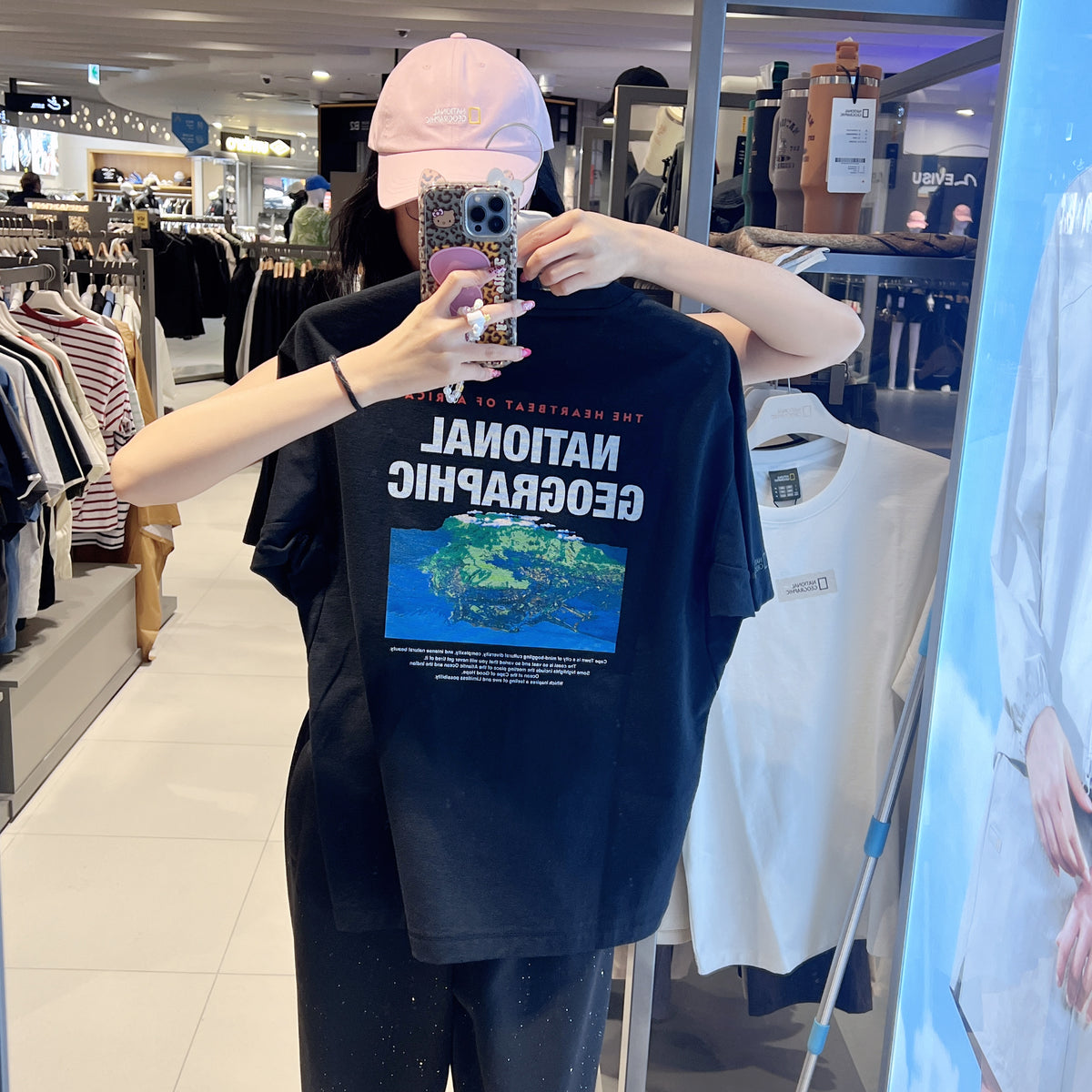 韓國 National Geographic Nature Cooling Graphic Semi-Overfit Short Sleeve T-shirt【NG956】