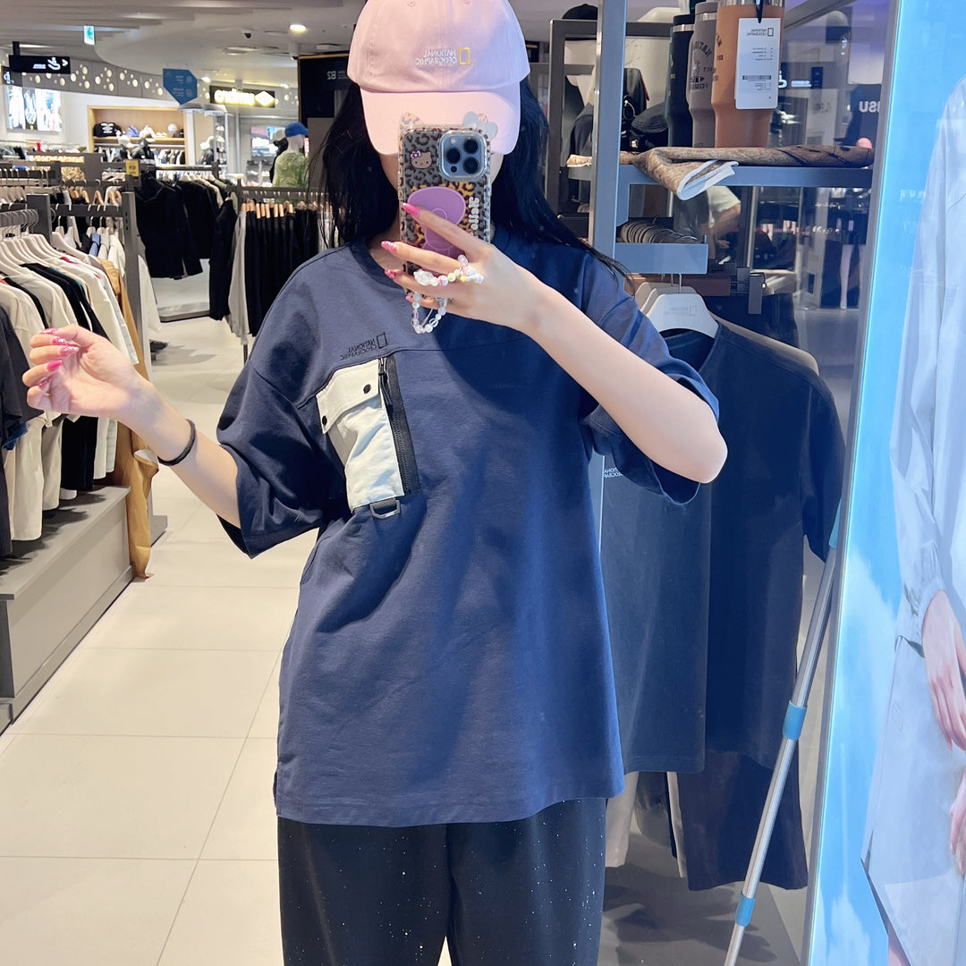 韓國 National Geographic Utility Chest Pocket Semi-Overfit Short Sleeve T-Shirt【NG963】