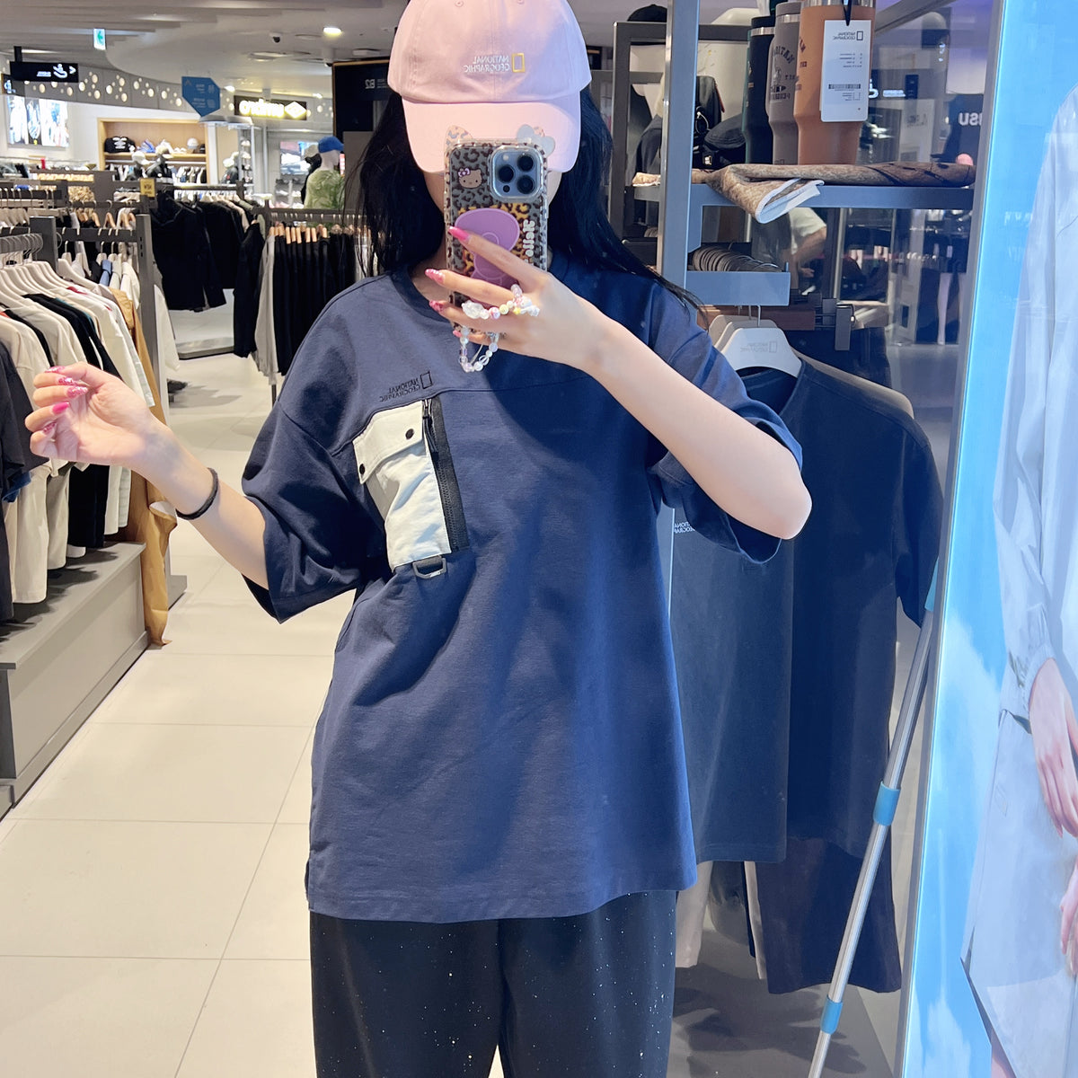 韓國 National Geographic Utility Chest Pocket Semi-Overfit Short Sleeve T-Shirt【NG963】