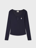 韓國 WhoAU Steve Ribbed Henryneck T-shirt【WA399】