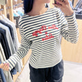 韓國 Satur (W) Bon Voyage Border Long Sleeve【SR332】