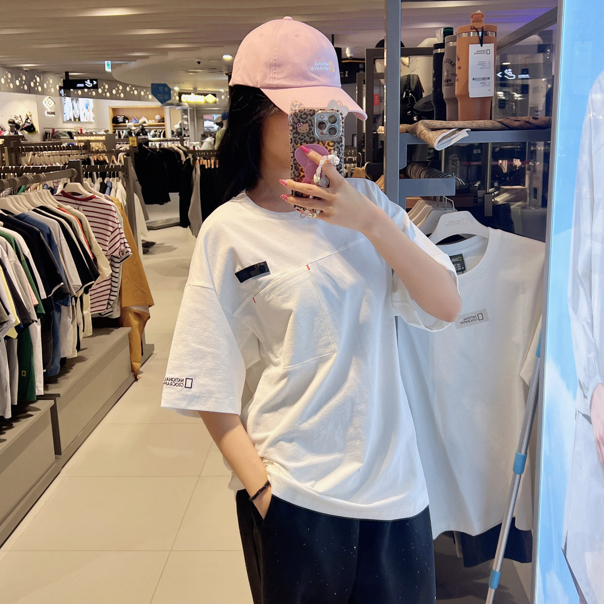 韓國 National Geographic Nature Cooling Graphic Semi-Overfit Short Sleeve T-shirt【NG956】