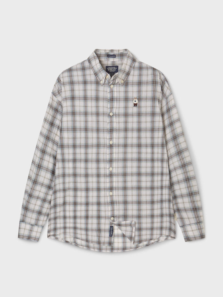 韓國 WhoAU Summer Crinkle Check Shirts【WA330】