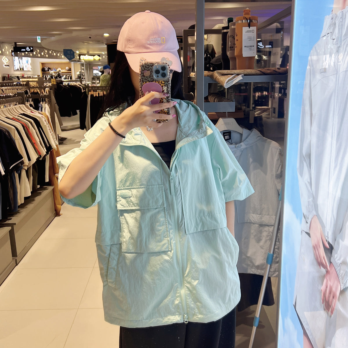 韓國 National Geographic Felice Cooling Taslan Short Sleeve Hooded Full-Zip Jumper【NG966】