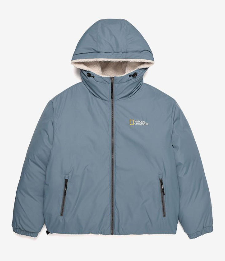 韓國 National Geographic 男款 Reamer Reversible Fleece Hoodie Down Jumper【NG1117】