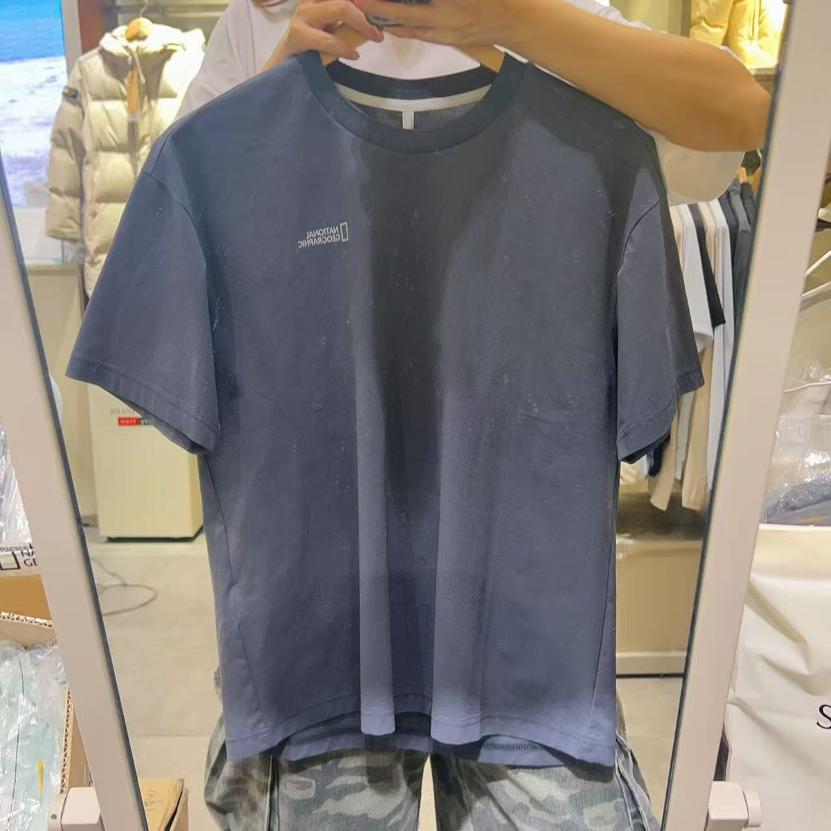 韓國 National Geographic 男女同款 Kraz Semi-Overfit Short Sleeve T-shirt【NG871】