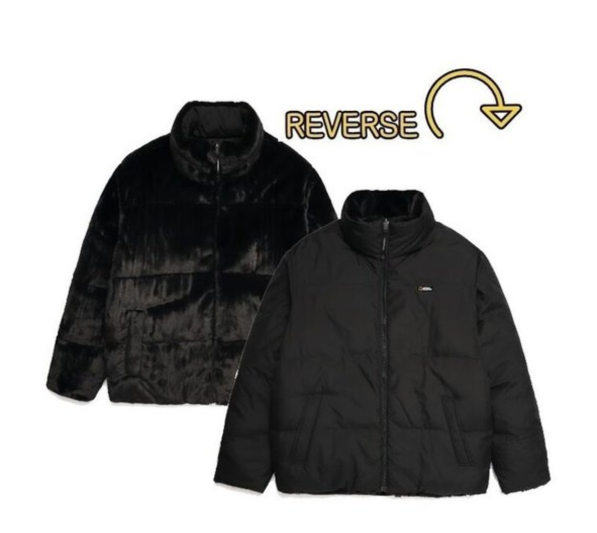 韓國 National Geographic 男款 Sloth Faux Fur Reversible Short Down Jumper【NG1119】