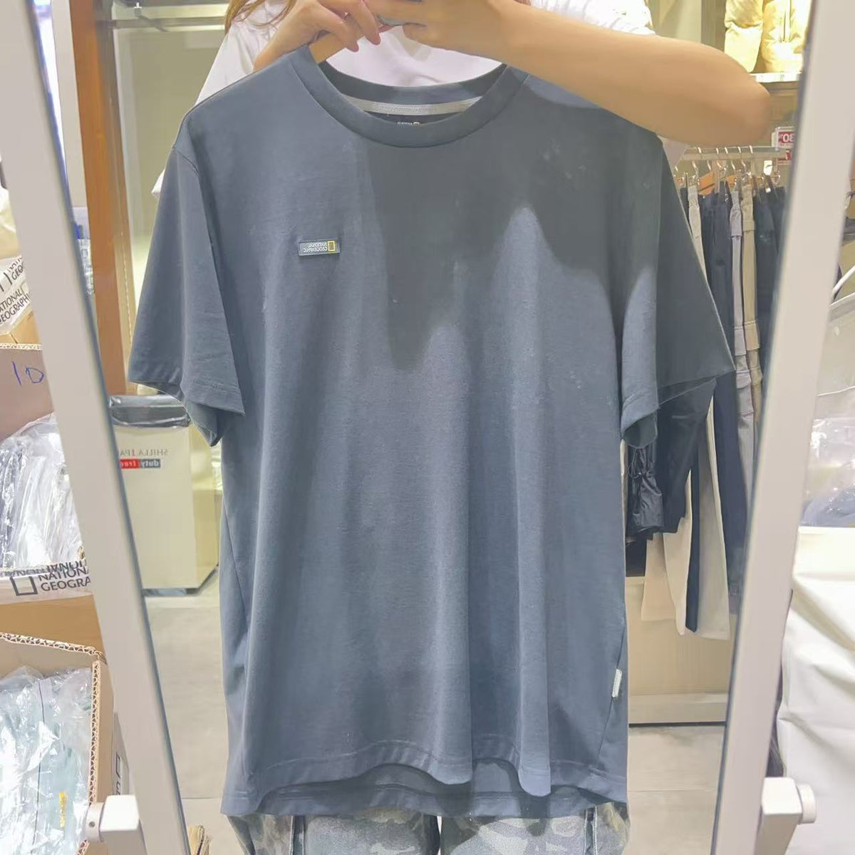 韓國 National Geographic 男女同款 NeoD Small Logo Short Sleeve T-shirt【NG862】