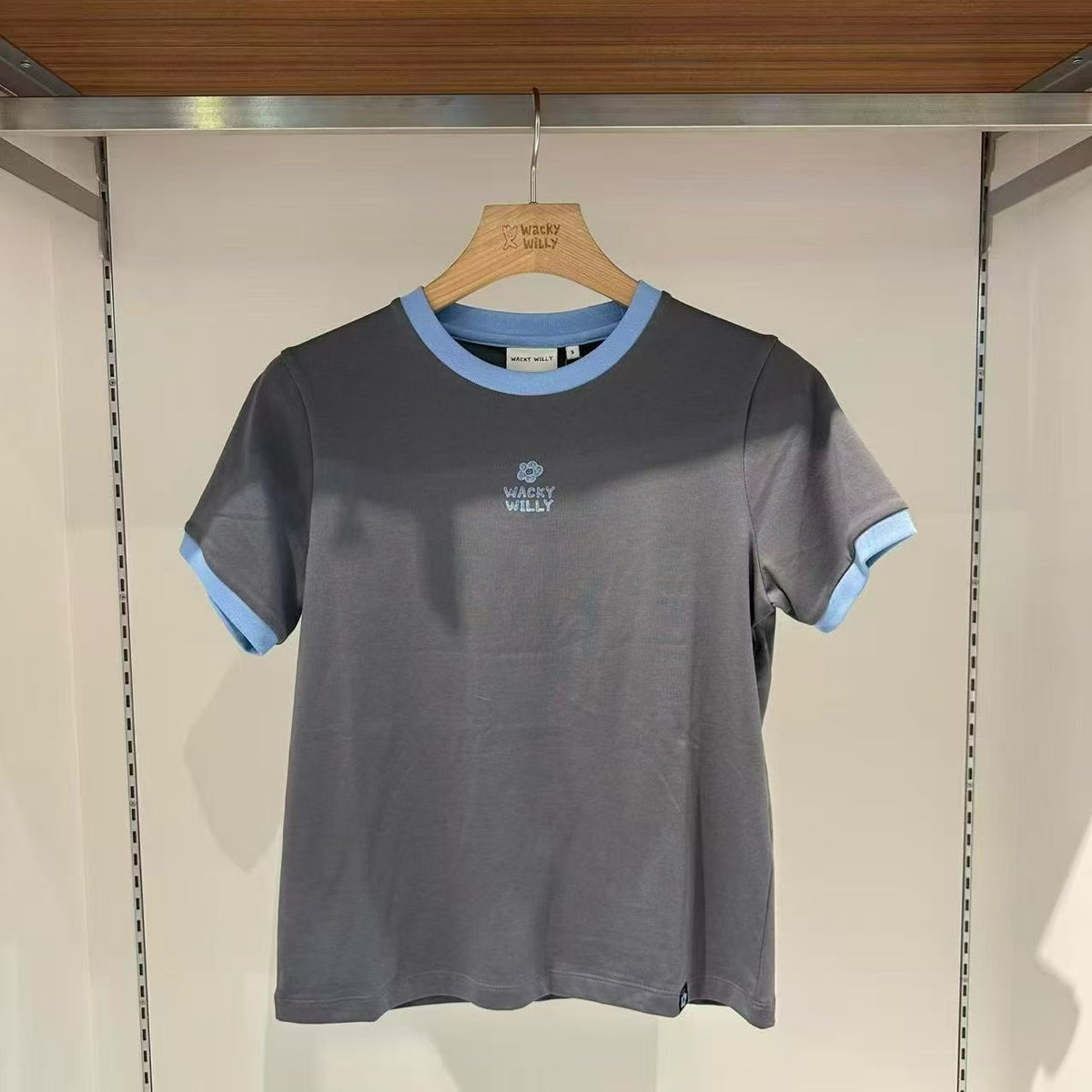 韓國 Wacky Willy Women's Regular Fit Ringer Short Sleeve T-Shirt【WW244】