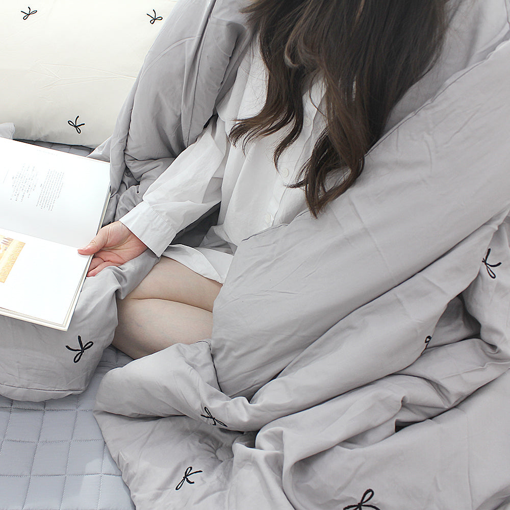 韓國 浪滿六月法式蝴蝶刺繡結莫代爾(無花邊)【SM1365】