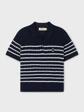 韓國 WhoAU Steve Collar Cable Short Sleeve Sweater【WA324】