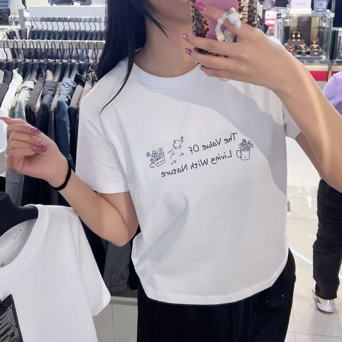 韓國 Snowpeak Aerocool Women's Crop Lettering Short Sleeve T-shirt (涼爽速乾面料)【SN155】