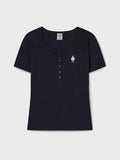 韓國 WhoAU Steve Ribbed Henry Neck T-shirt【WA269】