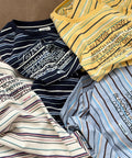 韓國 Ronron Multi Stripe Lettering T Shirt【RR002】