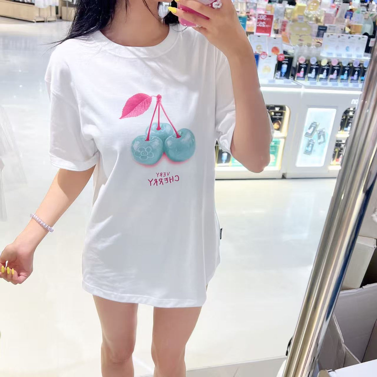 韓國 Wacky Willy Cherry Art Short Sleeve T-shirt【WW285】