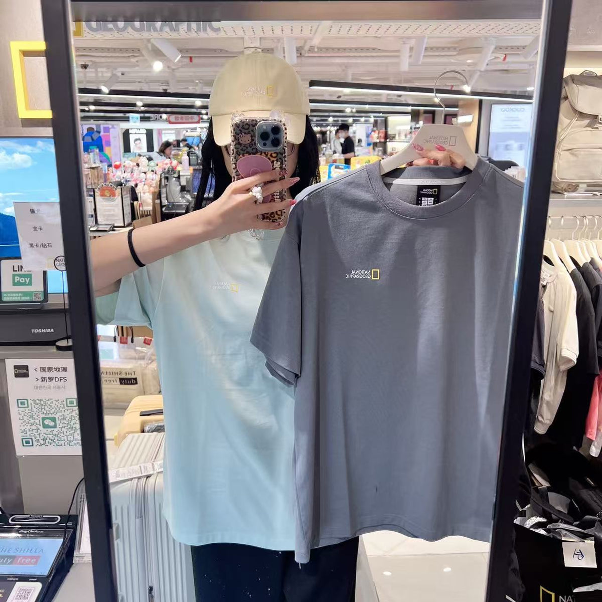 韓國 National Geographic Caster COOLMAX ECO Lettering Graphic Semi-Overfit Short Sleeve T-shirt【NG866】