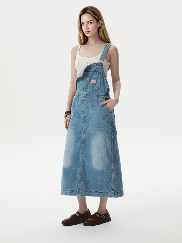 韓國 WhoAU Cool Denim Overalls One piece【WA351】