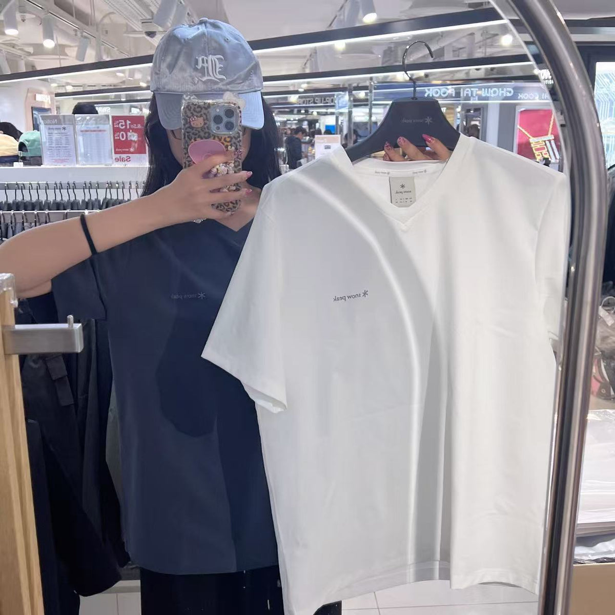 韓國 Snowpeak Classic V-neck Short Sleeve T-shirt【SN133】