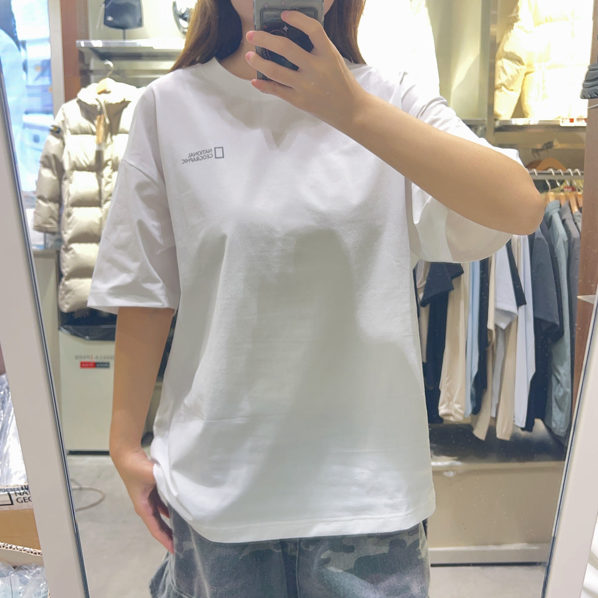 韓國 National Geographic 男女同款 Kraz Semi-Overfit Short Sleeve T-shirt【NG871】