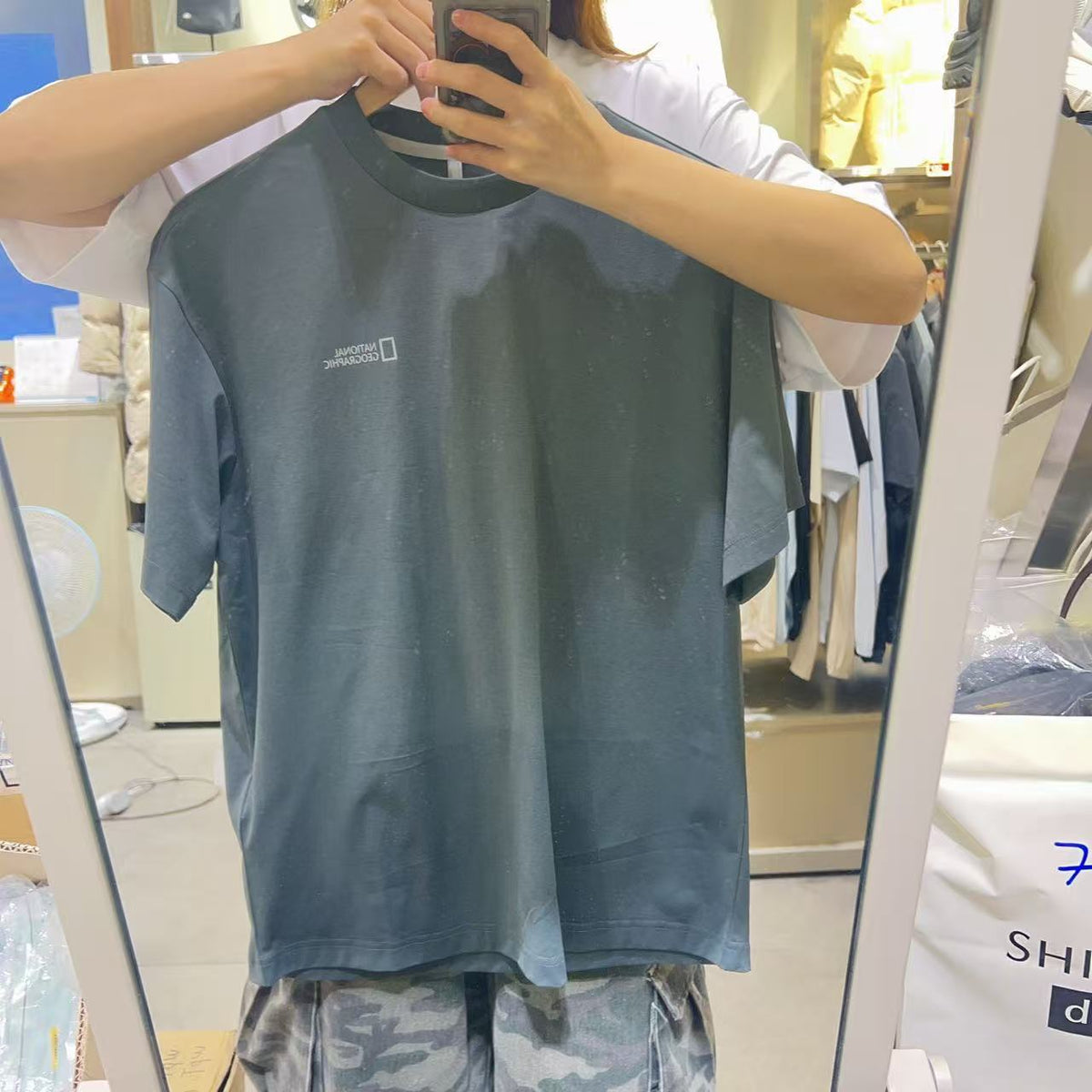 韓國 National Geographic 男女同款 Urban Big Logo Short Sleeve T-shirt (涼爽面料)【NG860】