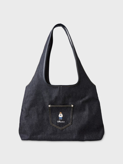 韓國 WhoAU Steve Denim Shoulder Bag【WA395】