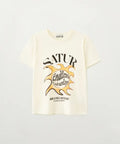 韓國 Satur Sun Retro Graphic Short Sleeve T-shirt【SR405】