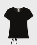 韓國 WhoAU Ribbed Side String T-Shirt【WA348】