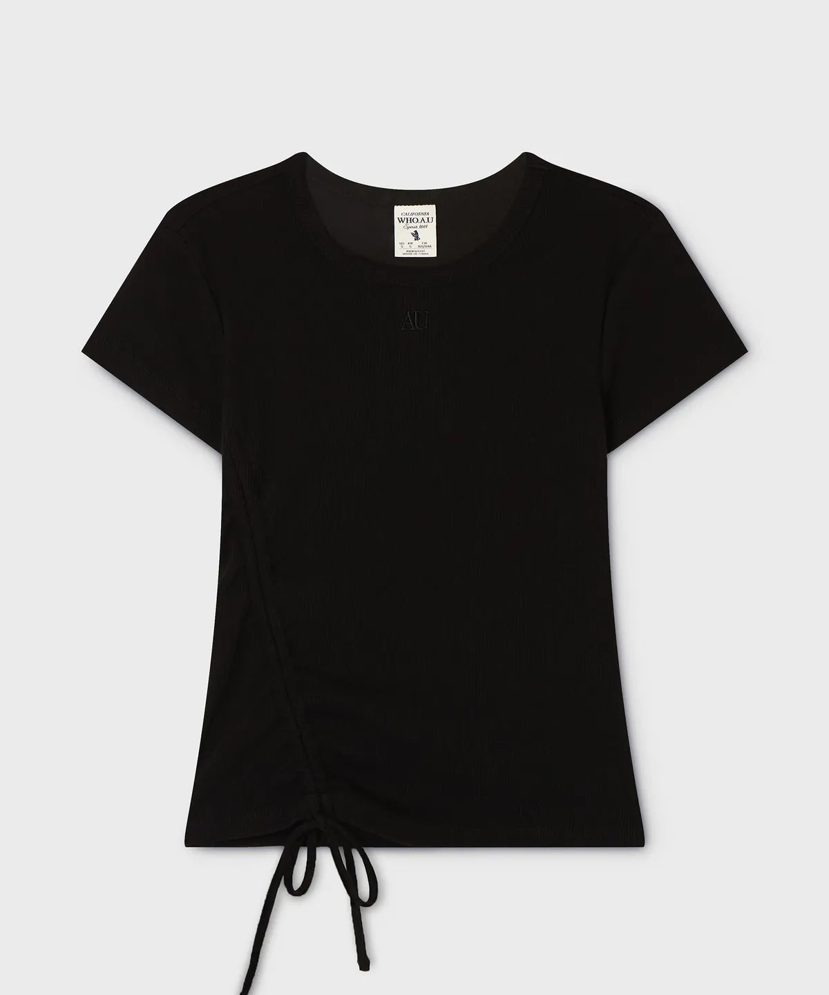 韓國 WhoAU Ribbed Side String T-Shirt【WA348】