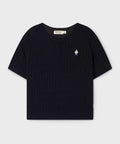 韓國 WhoAU Steve Melange Short Sleeve Sweater【WA349】