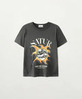 韓國 Satur Sun Retro Graphic Short Sleeve T-shirt【SR405】