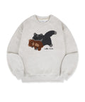 韓國 Ambler Cat Biting Little Bear Sweatshirt【AR036】