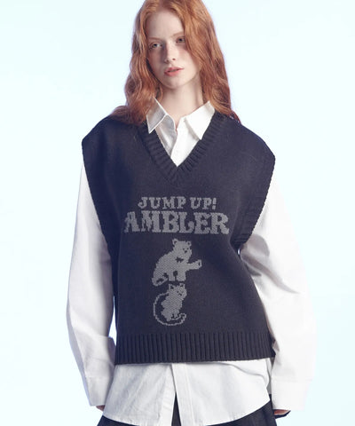 韓國 Ambler Jump up, super star! Sweater Knit Vest【AR075】