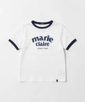 韓國 Marie Claire Arch Logo Ringer T-Shirt【SC653】