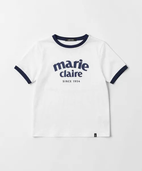 韓國 Marie Claire Arch Logo Ringer T-Shirt【SC653】