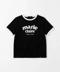 韓國 Marie Claire Arch Logo Ringer T-Shirt【SC653】