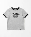 韓國 Marie Claire Arch Logo Ringer T-Shirt【SC653】