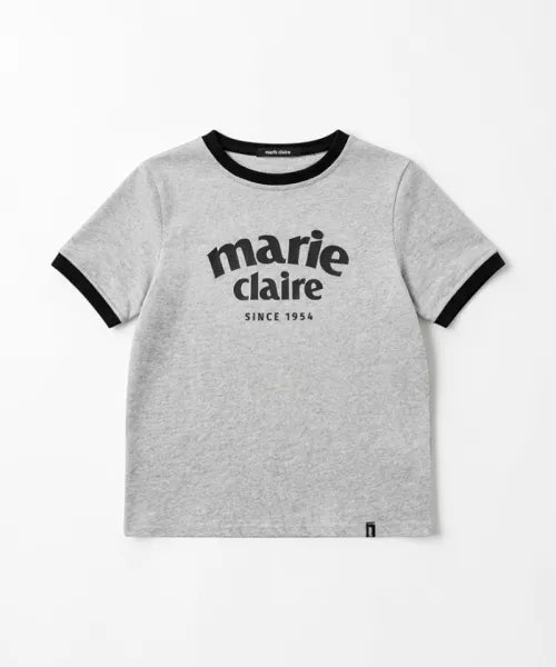 韓國 Marie Claire Arch Logo Ringer T-Shirt【SC653】