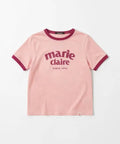 韓國 Marie Claire Arch Logo Ringer T-Shirt【SC653】