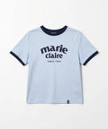 韓國 Marie Claire Arch Logo Ringer T-Shirt【SC653】