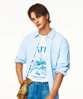 韓國 Satur Sun Retro Graphic Short Sleeve T-shirt【SR405】