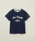韓國 Satur Setter Logo Embroidered Voyage Short Sleeve T-shirt Art【SR404】