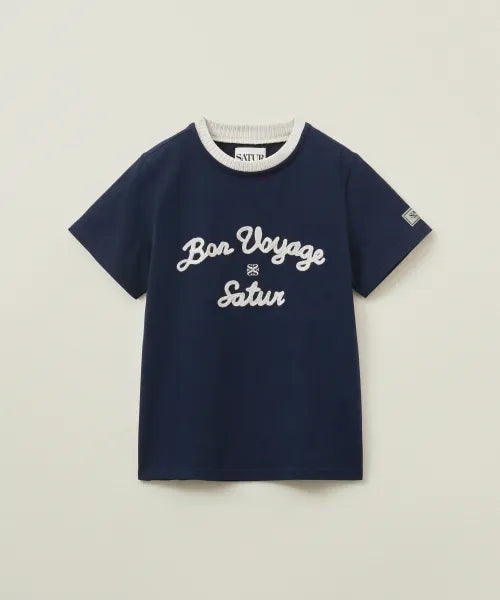 韓國 Satur Setter Logo Embroidered Voyage Short Sleeve T-shirt Art【SR404】