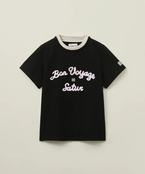 韓國 Satur Setter Logo Embroidered Voyage Short Sleeve T-shirt Art【SR404】
