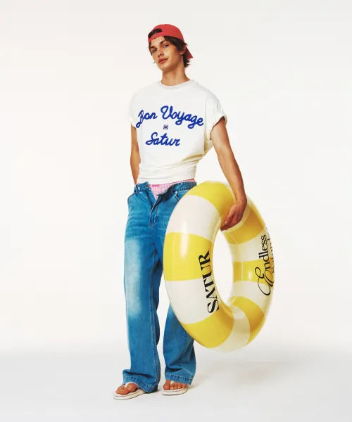韓國 Satur Setter Logo Embroidered Voyage Short Sleeve T-shirt Art【SR404】
