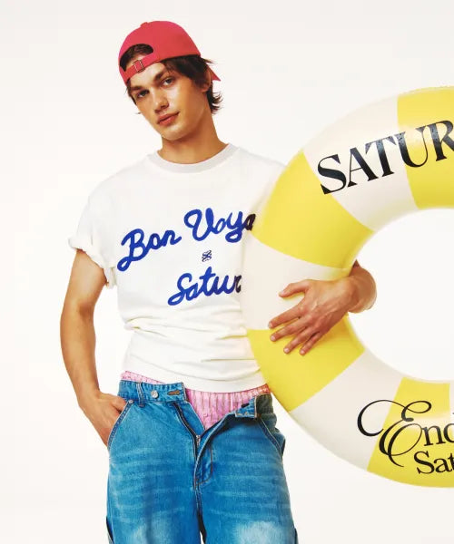 韓國 Satur Setter Logo Embroidered Voyage Short Sleeve T-shirt Art【SR404】