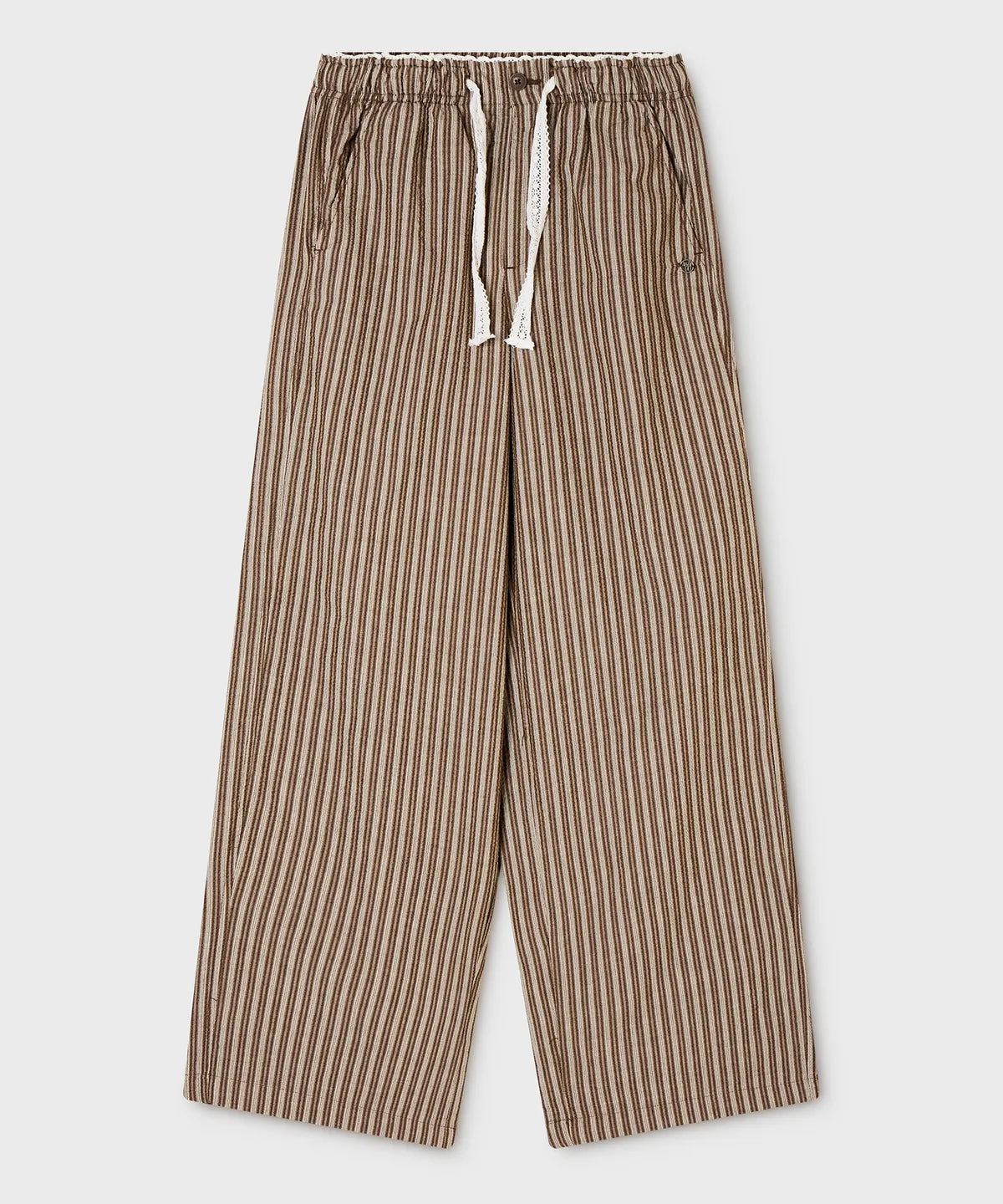 韓國 WhoAU Seersucker Stripe Pants【WA339】