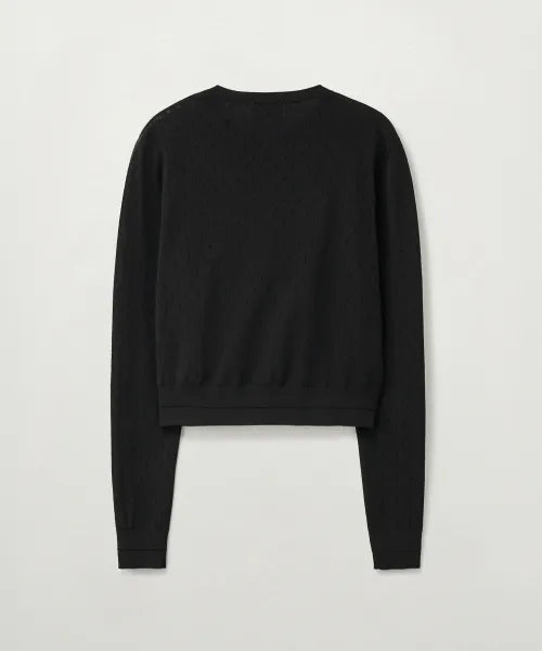 韓國 Satur (W) Pointel Crew Neck Cardigan【SR396】